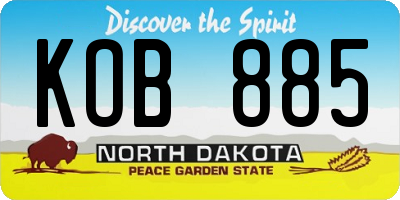 ND license plate KOB885