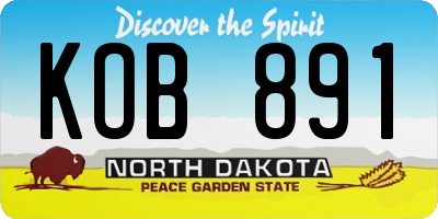 ND license plate KOB891