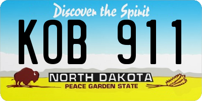 ND license plate KOB911