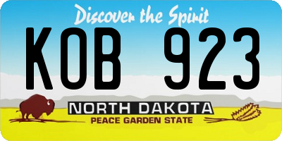 ND license plate KOB923