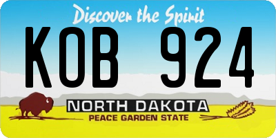 ND license plate KOB924
