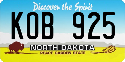 ND license plate KOB925