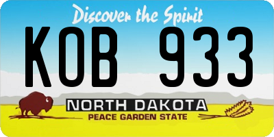 ND license plate KOB933