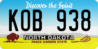 ND license plate KOB938