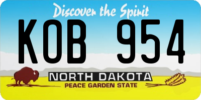 ND license plate KOB954