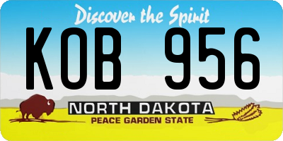 ND license plate KOB956