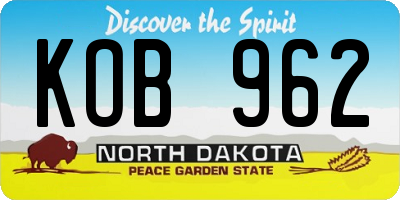 ND license plate KOB962