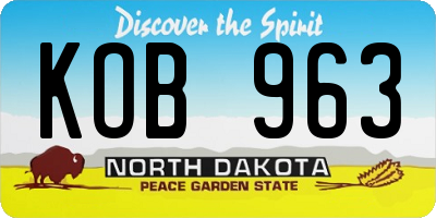 ND license plate KOB963