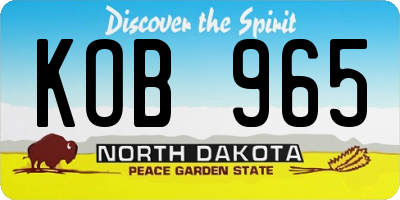 ND license plate KOB965