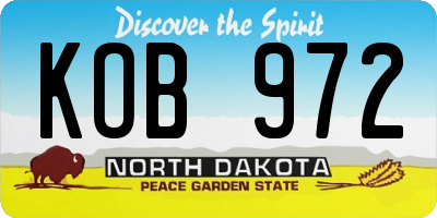 ND license plate KOB972