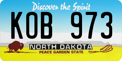 ND license plate KOB973