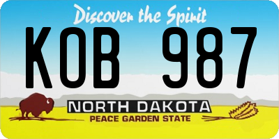 ND license plate KOB987