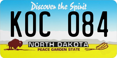 ND license plate KOC084