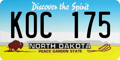 ND license plate KOC175