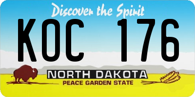ND license plate KOC176
