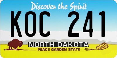 ND license plate KOC241