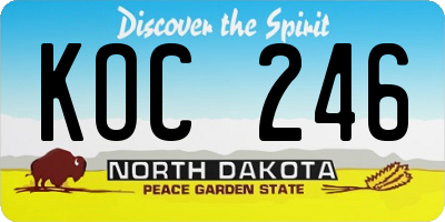 ND license plate KOC246