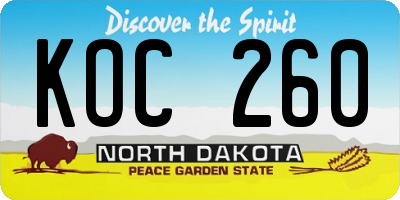 ND license plate KOC260