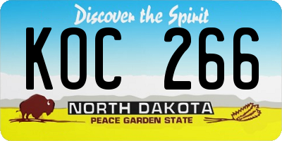 ND license plate KOC266