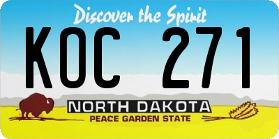 ND license plate KOC271