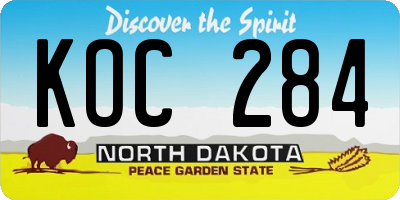 ND license plate KOC284