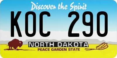 ND license plate KOC290