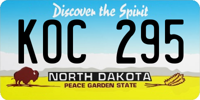 ND license plate KOC295