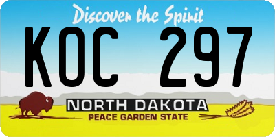 ND license plate KOC297