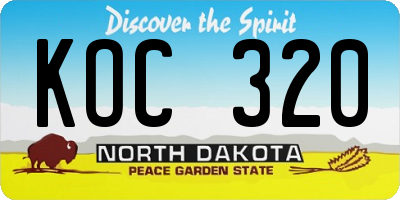 ND license plate KOC320