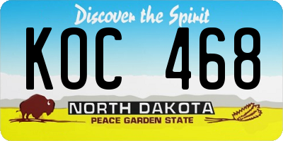 ND license plate KOC468
