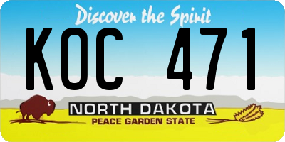 ND license plate KOC471