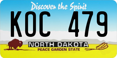 ND license plate KOC479