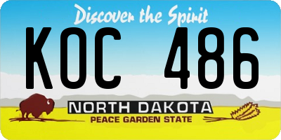 ND license plate KOC486