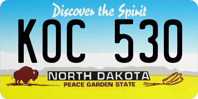 ND license plate KOC530
