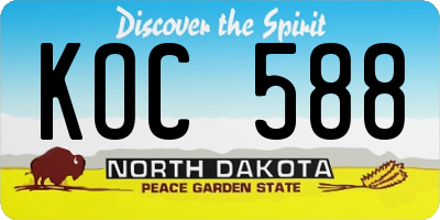 ND license plate KOC588