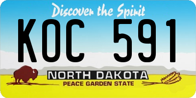 ND license plate KOC591