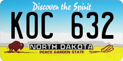 ND license plate KOC632