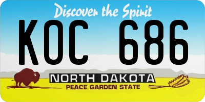 ND license plate KOC686