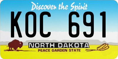 ND license plate KOC691