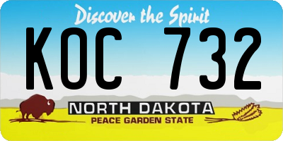 ND license plate KOC732