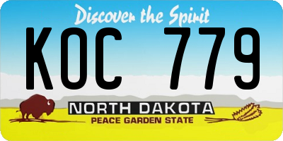 ND license plate KOC779
