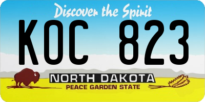ND license plate KOC823
