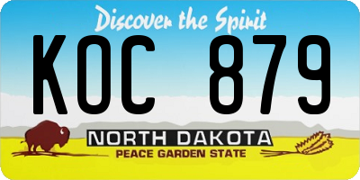 ND license plate KOC879