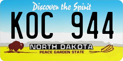 ND license plate KOC944