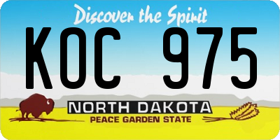 ND license plate KOC975