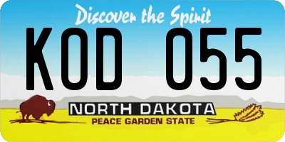 ND license plate KOD055