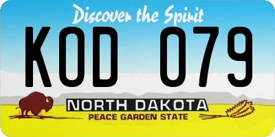 ND license plate KOD079