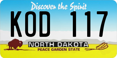 ND license plate KOD117