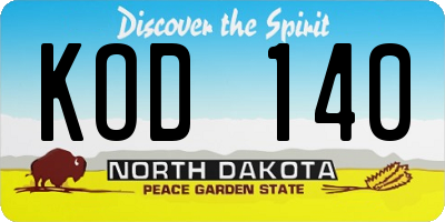 ND license plate KOD140