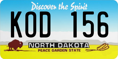 ND license plate KOD156